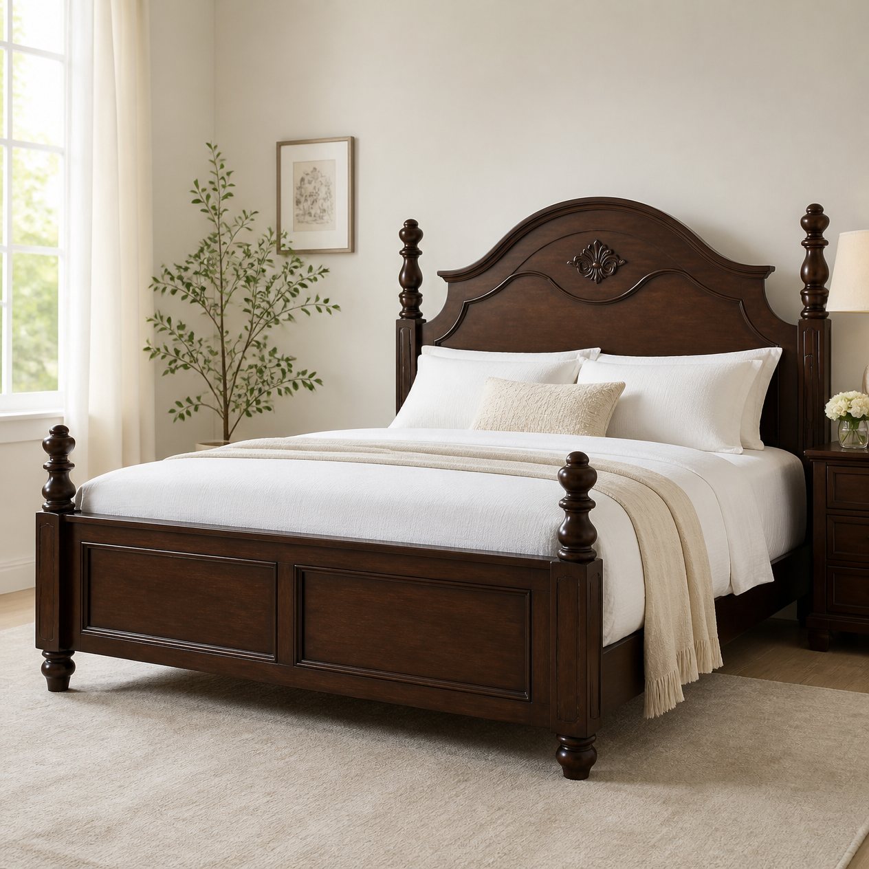 Cama Casal Madeira Maciça