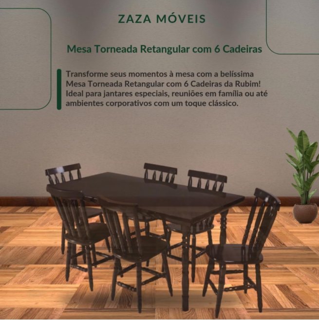 Mesa Torneada com 6 Cadeiras